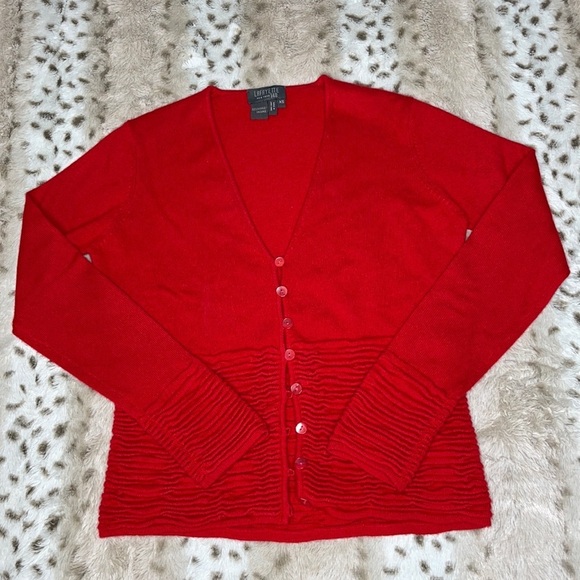 Lafayette 148 Red 100% Cashmere Sweater Size XS - Picture 4 of 10